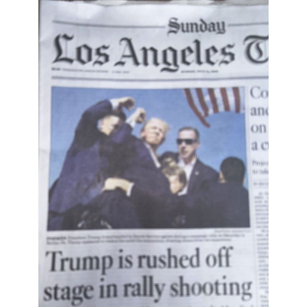 The Los Angeles Times‎ July  14 2024 Trump Injured in Rally Shooting Shot - Picture 2 of 4